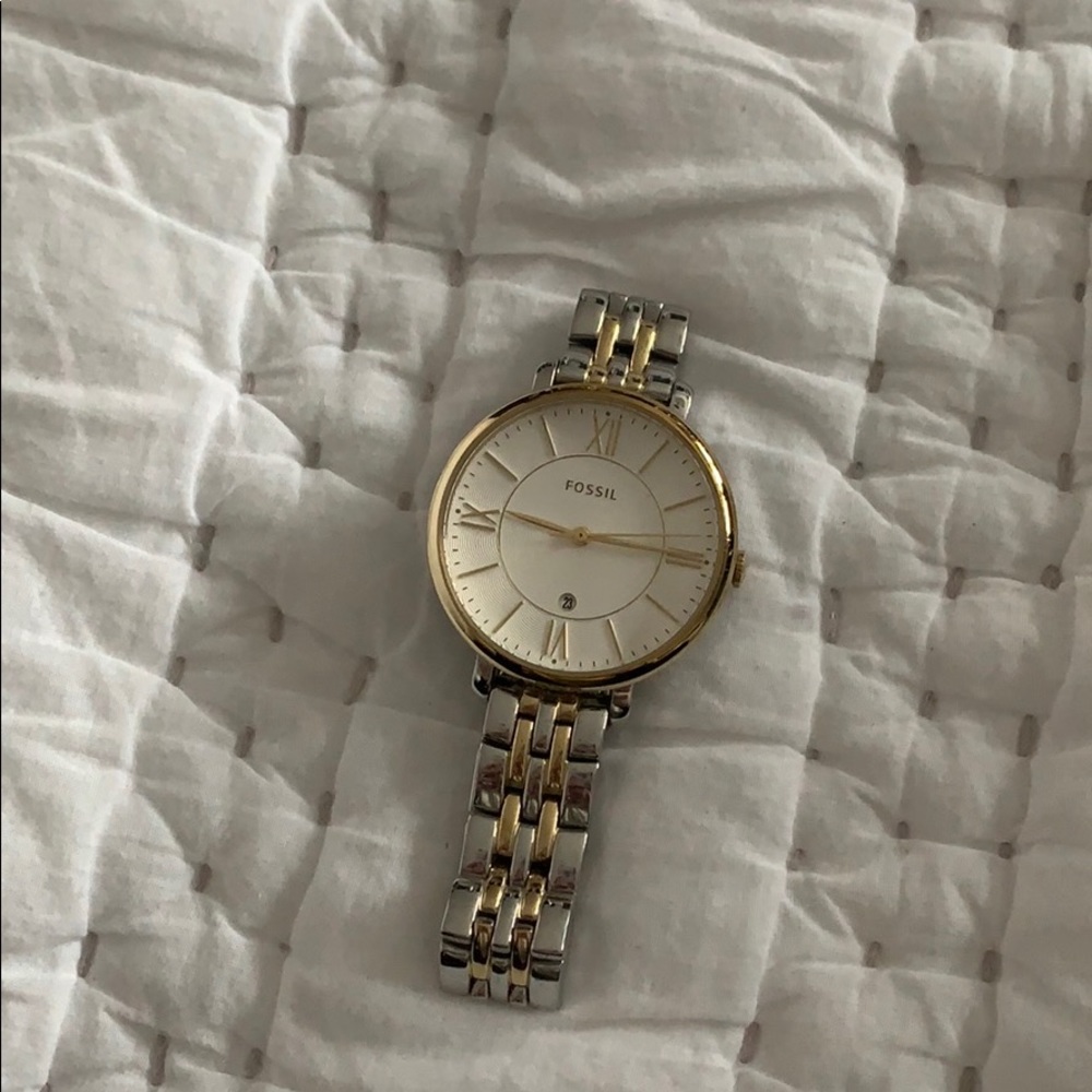 Fossil Two Tone Watch in silver and gold